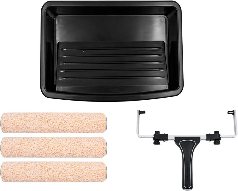 Rolling Dog 9-12 Inch Paint Roller Kit - Adjustable Paint Roller Frame, 3 PCS Microfiber Roller Covers,Plastic Paint Tray for Home Painting & DIY Projects(Pack of 5) - Image 2